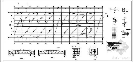 梯形鋼屋架設計施工圖紙圖片