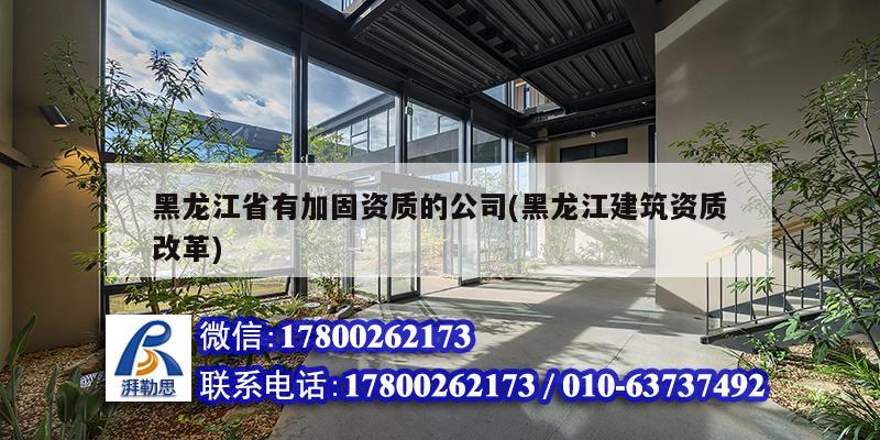 黑龍江省有加固資質(zhì)的公司(黑龍江建筑資質(zhì)改革)