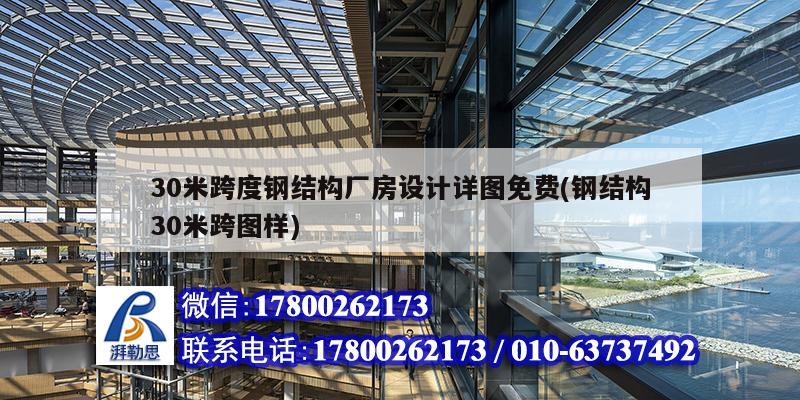 30米跨度鋼結構廠房設計詳圖免費(鋼結構30米跨圖樣) 結構框架施工