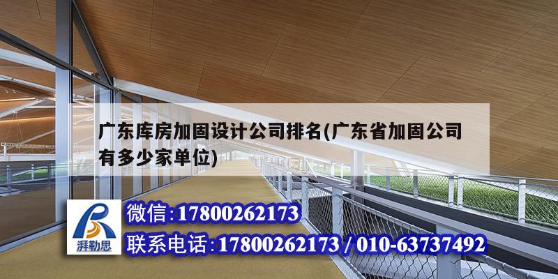 廣東庫房加固設計公司排名(廣東省加固公司有多少家單位) 鋼結構網架施工