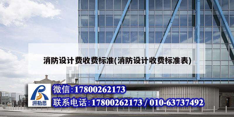 消防設計費收費標準(消防設計收費標準表) 結構工業裝備設計