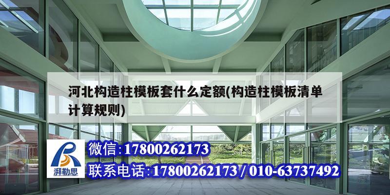 河北構造柱模板套什么定額(構造柱模板清單計算規則) 鋼結構蹦極設計